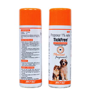 Sky EC TickFree Propoxur Anti-Tick Powder for Dogs & Cats – 100G