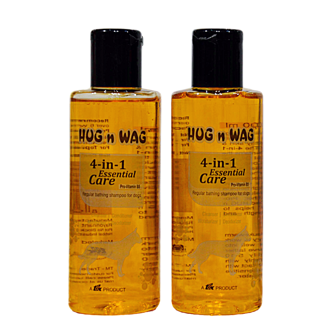 TTK, HUG N WAG, 4-IN-1, Essential Care, Pro-Vitamin B5 Regular Bathing Shampoo for Dogs 200 ML