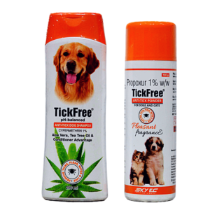 Sky EC Tickfree shampoo 200ml, Anti-Tick Powder for dogs & Cats -100g