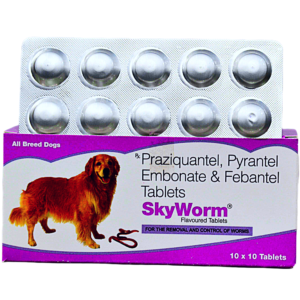 Sky EC SkyWorm, Praziquantel, Pyrantel Embonate tablets 10tablets